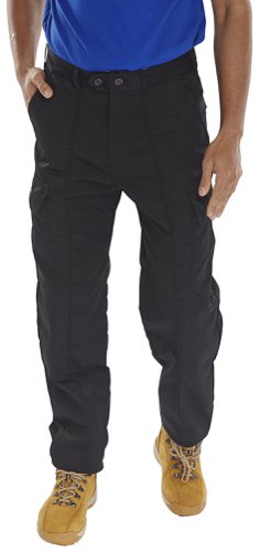 Beeswift Poly Cotton Work Trousers  Black 28, 28S, 28T, 30, 30S, 30T, 32, 32S, 32T, 34, 34S, 34T, 36, 36S, 36T, 38, 38T, 40, 40S, 40T, 42, 42S, 42T, 44, 44S, 44T, 46, 46S, 46T, 48, 48S, 48T, 50, 50S, 50T, 52, 52T, 38S