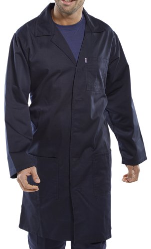 Beeswift Poly Cotton Warehouse Coat Navy Blue 32, 34, 36, 38, 40, 42, 44, 48, 50, 52, 46, 54