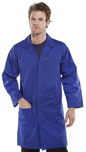 Beeswift Poly Cotton Warehouse Coat Royal Blue 34, 36, 38, 40, 42, 44, 46, 48, 50, 52