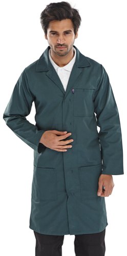 Beeswift Poly Cotton Warehouse Coat Spruce Green 34, 36, 38, 40, 42, 44, 46, 48, 50