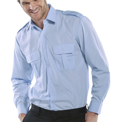 Beeswift Pilot Shirt Long Sleeve Sky Blue 15.5, 16, 17, 17.5, 18, 19