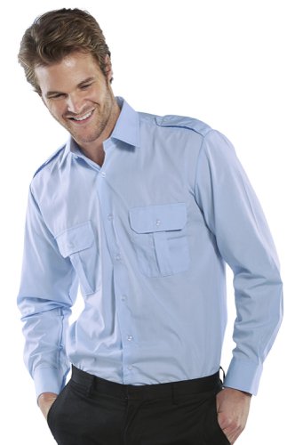 Beeswift Pilot Shirt Long Sleeve Sky Blue 15.5, 16, 17, 17.5, 18, 19
