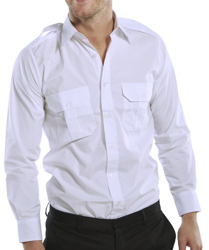 Beeswift Pilot Shirt Long Sleeve White 15, 15.5, 16, 16.5, 17, 17.5, 18, 18.5, 19, 19.5