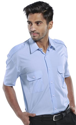Beeswift Pilot Shirt Short Sleeve Sky Blue 15, 14.5, 15.5, 16, 16.5, 17, 17.5, 18, 18.5, 19