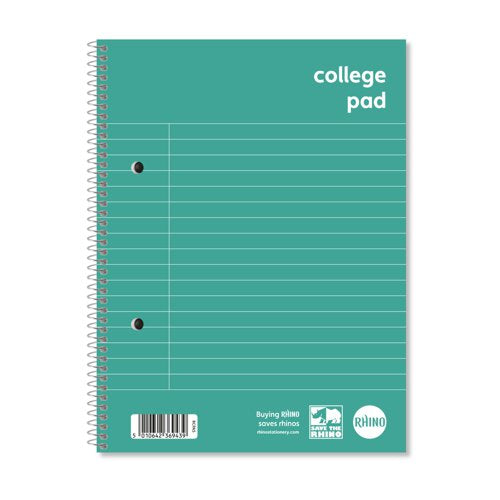 RHINO A4+, A5+ College Pad 70 Leaf, F8M (Pack of 10)