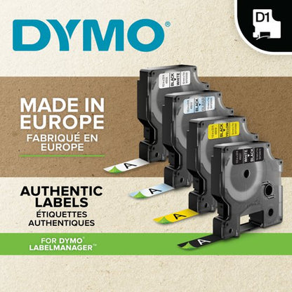 OEM Dymo 40910:S0720670 DirectLabel-etikettes black on Transparent 9mm x 7m for Dymo D1 6-19mm/24mm/9-12mm/9-19mm/400 Duo