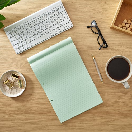RHINO A4 Special Refill Pad 50 Leaf, Blue, Green, Yellow Tinted Paper, F8M (Pack of 6)