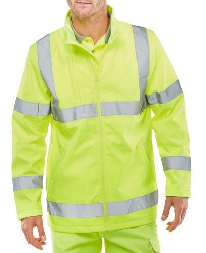 Beeswift Soft Shell Lightweight Hi Viz Jacket Saturn Yellow S