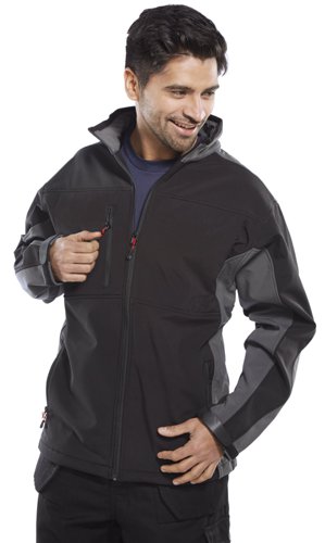 Beeswift Two Tone Soft Shell Jacket Black / Grey Xs