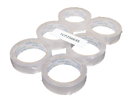 Clear BOPP Stationery Tape 19mm 66m, 25mm  66m 35mu Pk 6