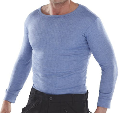 Beeswift Long Sleeve Thermal Vest Blue, White S