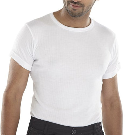 Beeswift Short Sleeve Thermal Vest Blue, White S