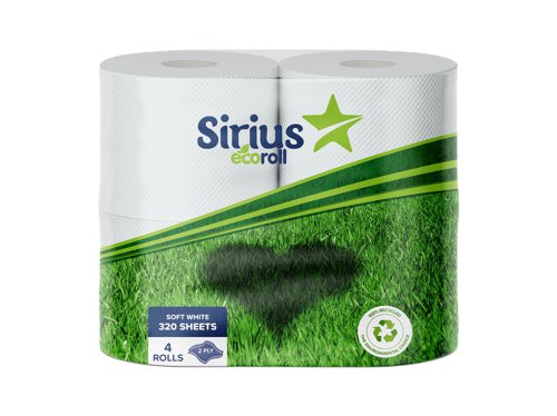 Satino 2 Ply White Satino Brand 320 Sheet Toilet Rolls Packed 9X4