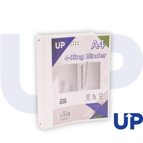 UP A4 Presentation Binder Spine Mechanism 4 Ring UP A4 Presentation Binder Spine Mechanism 4 Ring 25mm - White (10), UP A4 Presentation Binder Spine Mechanism 4 Ring 40mm - White (10), UP A4 Presentation Binder Spine Mechanism 4 Ring 25mm - White (10), UP A4 Presentation Binder Spine Mechanism 4 Ring 40mm - White (10)
