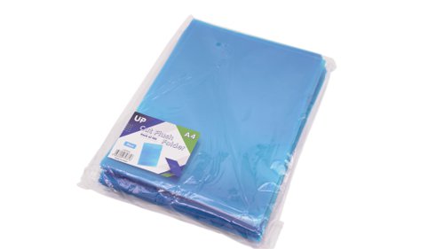 UP A4 Polypropylene Cut Flush Folder Pack of 100 - Blue