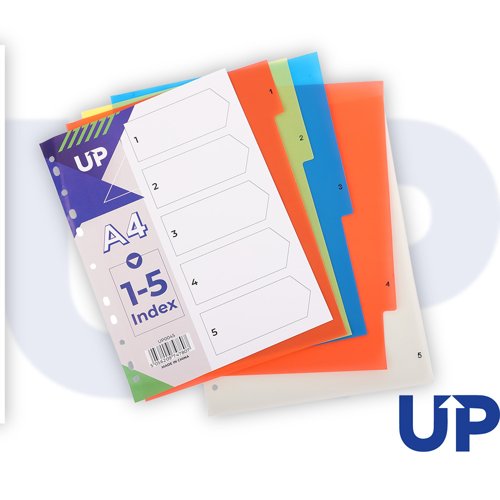 UP Index Polypropylene A4 1-5, 10, 20, 31 Multicolour
