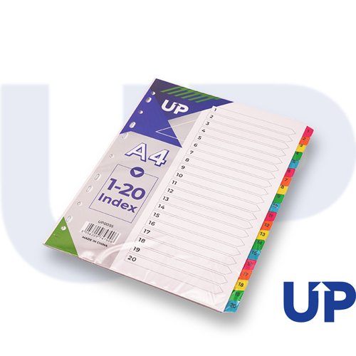 UP Index White Multicolour Tabs 1-5, 10, 12, 20, 31