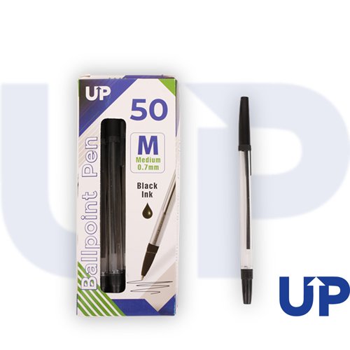 UP Ballpoint Pen Medium Black, Red, Green, Purple, Blue (50)