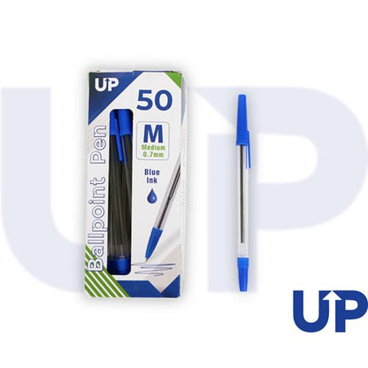 UP Ballpoint Pen Medium Black, Red, Green, Purple, Blue (50)
