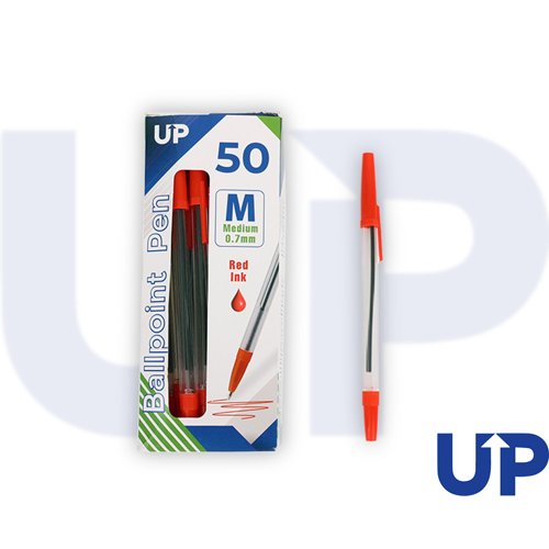 UP Ballpoint Pen Medium Black, Red, Green, Purple, Blue (50)