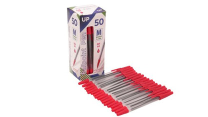 UP Ballpoint Pen Medium Black, Red, Green, Purple, Blue (50)
