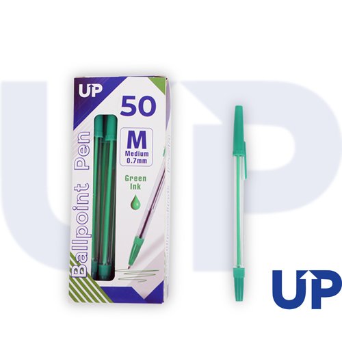 UP Ballpoint Pen Medium Black, Red, Green, Purple, Blue (50)