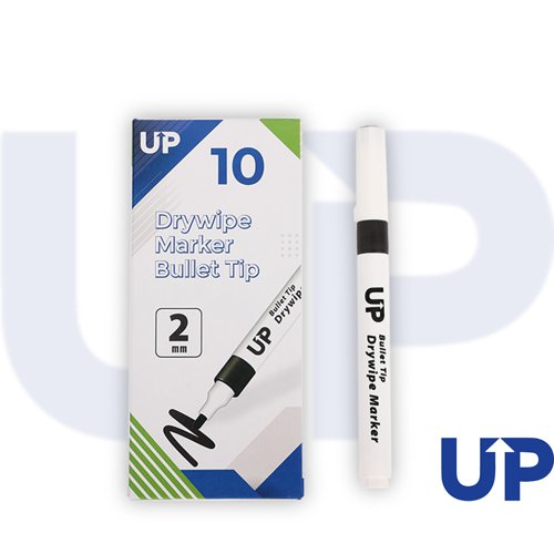 UP Drywipe Bullet Tip Marker Blue, Red, Green, Black (10)