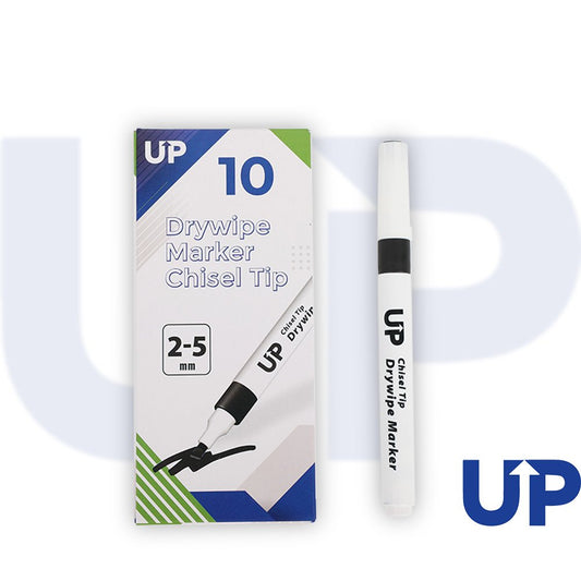 Drywipe Chisel Tip Marker Black (10)