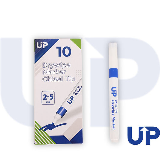 Drywipe Chisel Tip Marker Blue (10)
