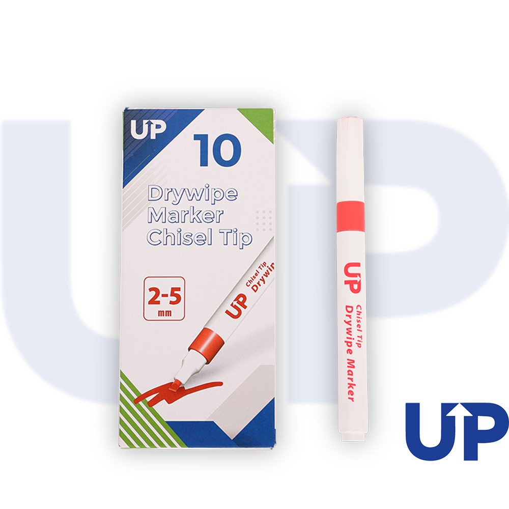 Drywipe Chisel Tip Marker Red (10)
