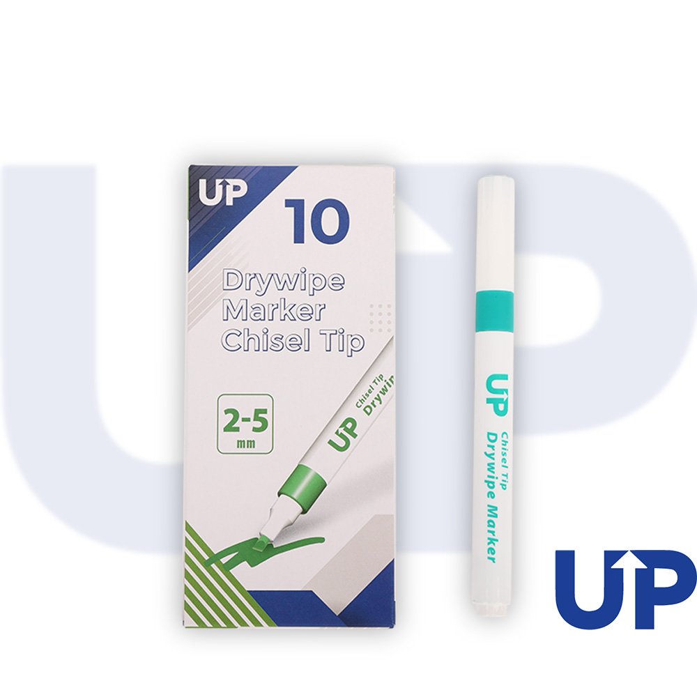 Drywipe Chisel Tip Marker Green (10)