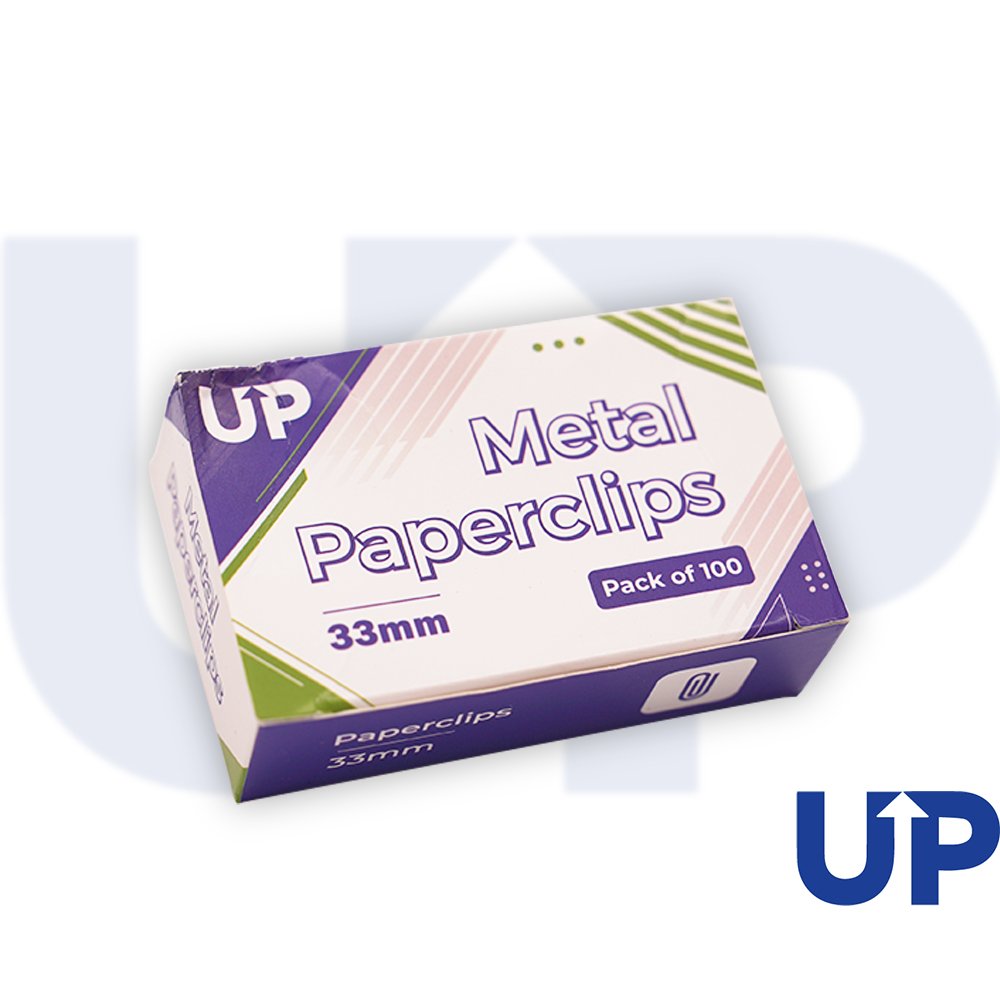 Metal Paperclips 33mm rounded 10 x Box of 100